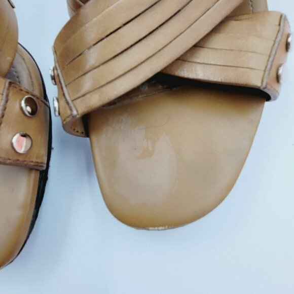 Tod's Brown Leather Strappy Open Toe Heel Sandals Women's Size 10 - Picture 9 of 11